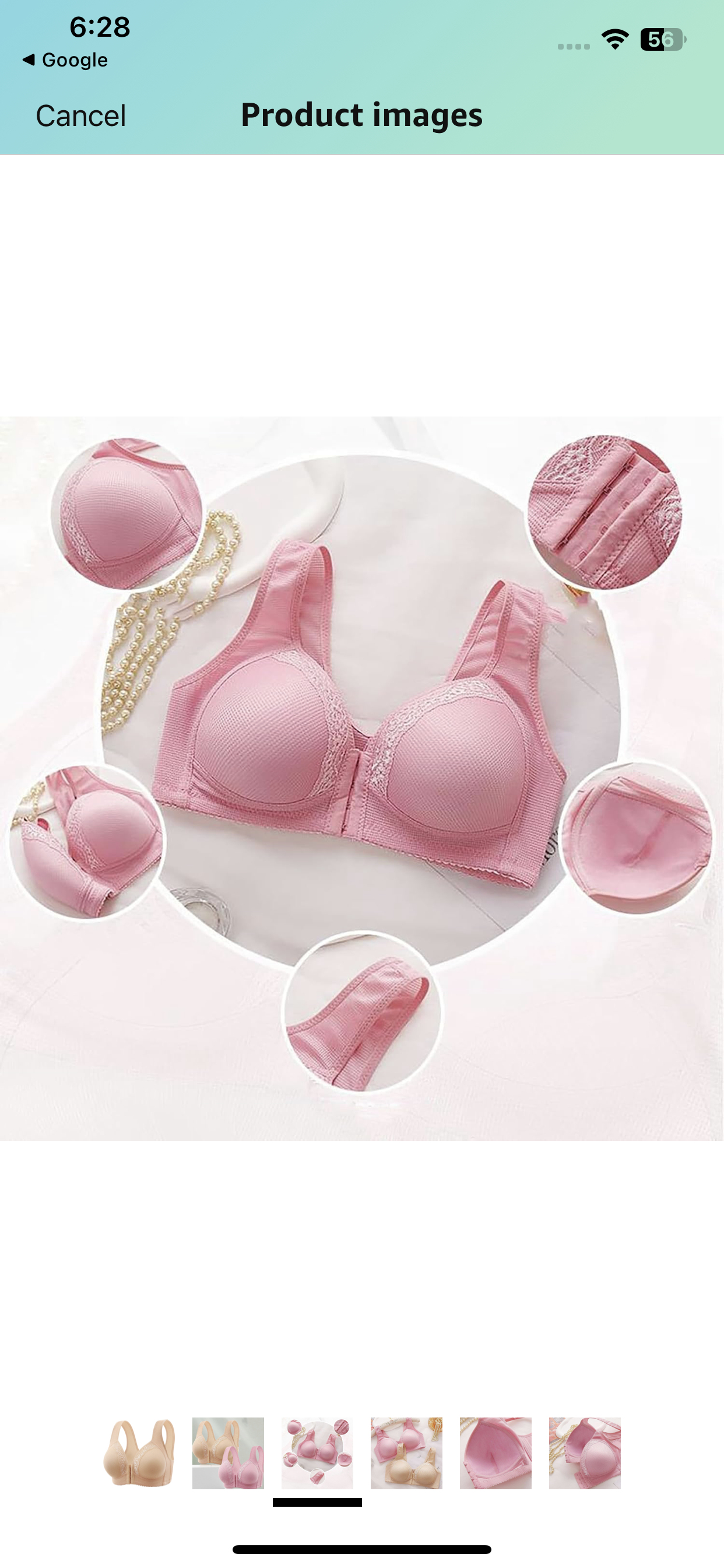 Wide Straps Front Hooks Light Padded Bra With Lace