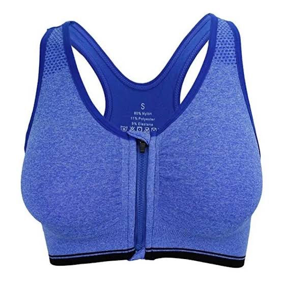 Front Zipper Sports Bra For Gym and Yoga
