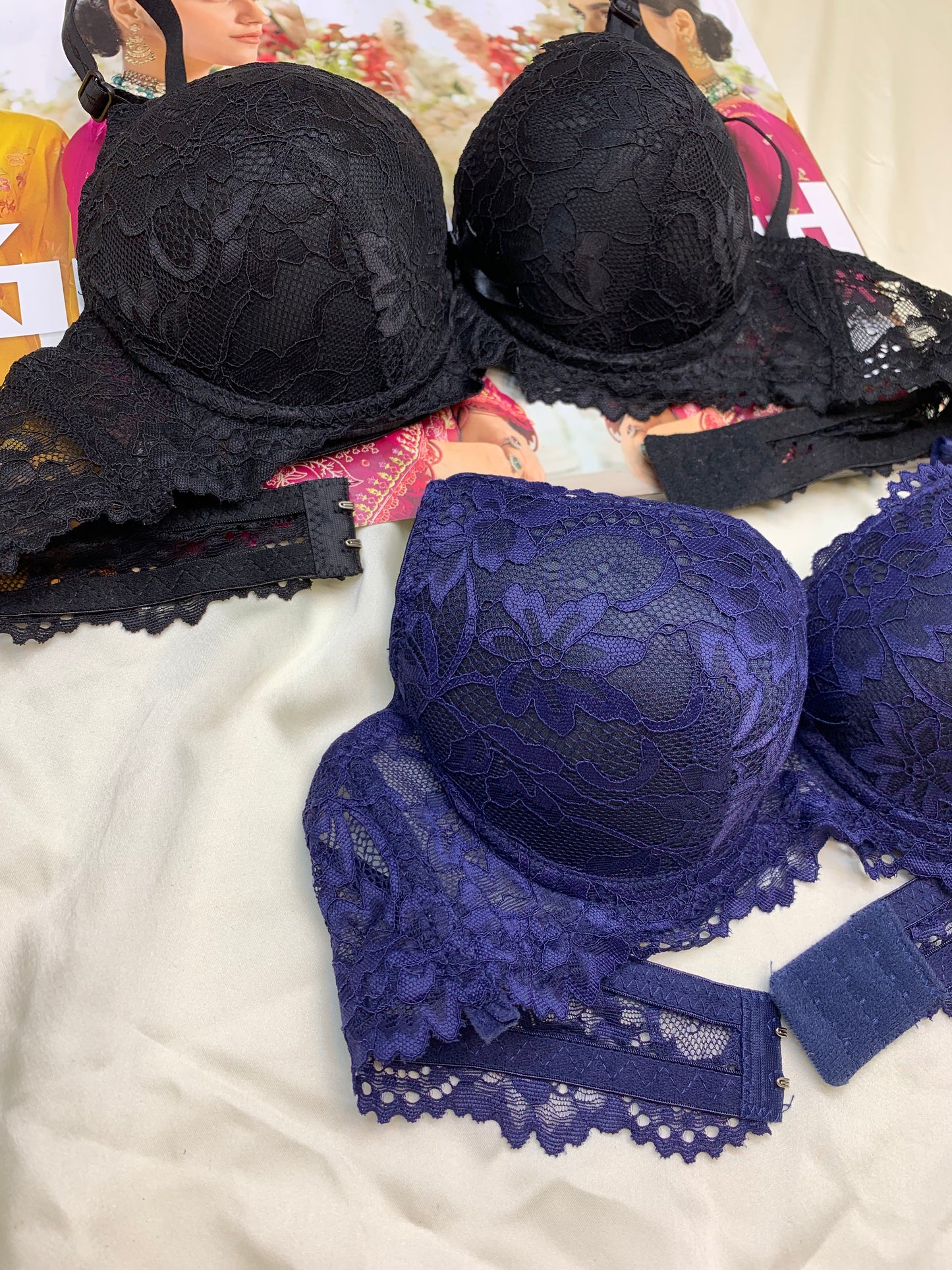 Elegant Double Padded Push-up Lace Bridal Bra