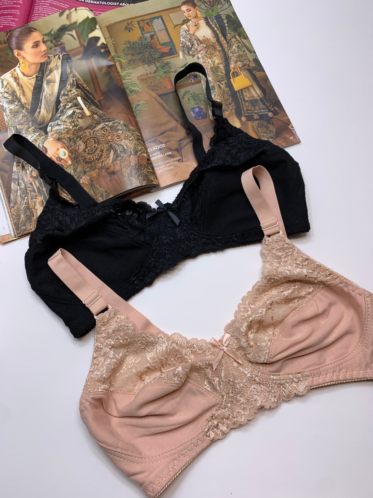 Soft Cotton Half Cup Lace Daily Wear Bra