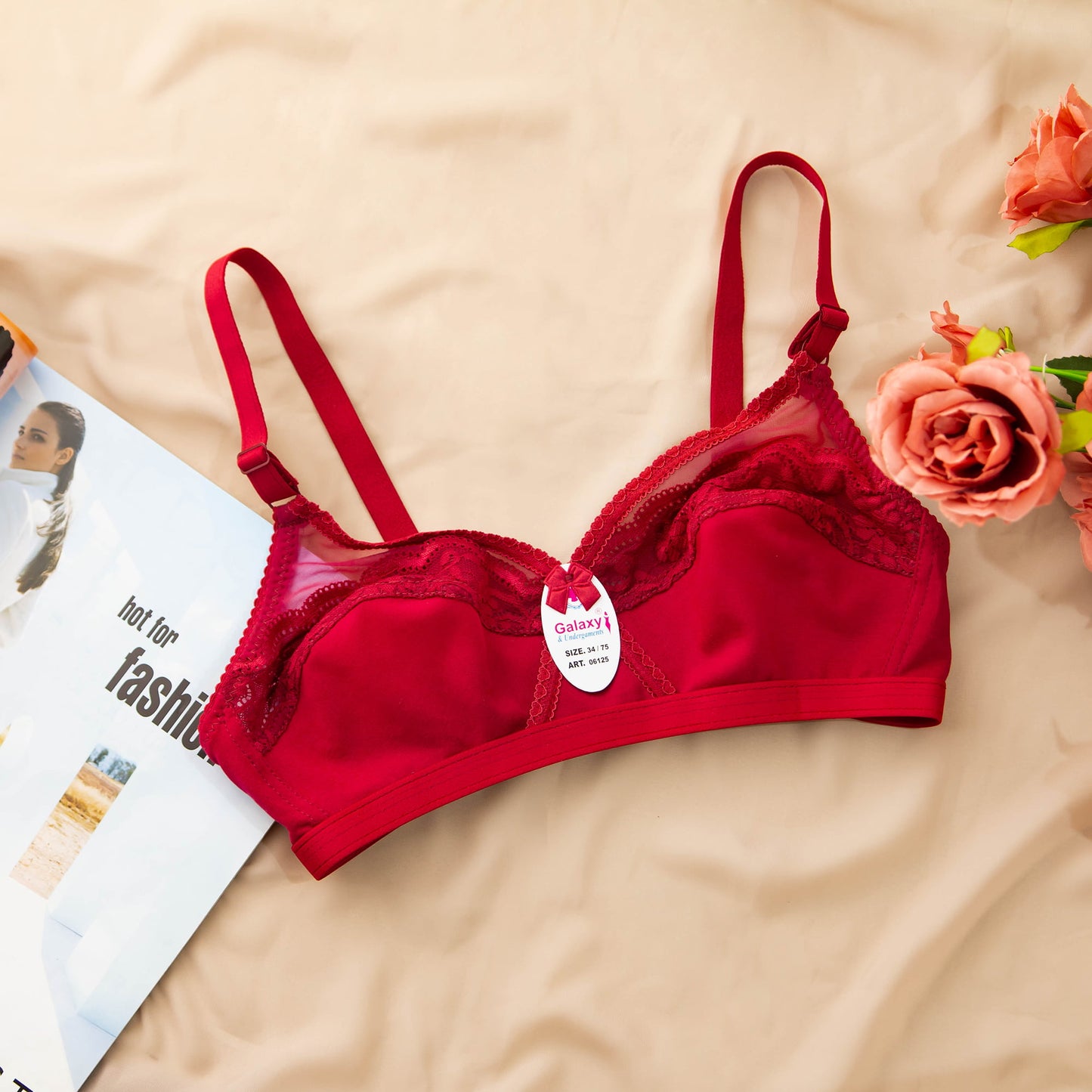 Beautiful Cotton Half Cup Lace Daily Wear Bra (024)