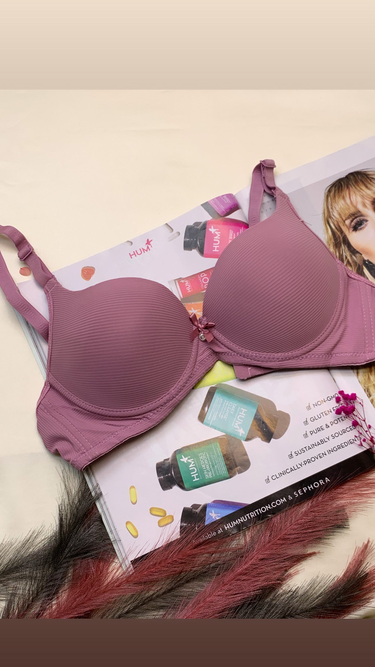 Demi Cup Self Lining Padded Push-up Wired Bra