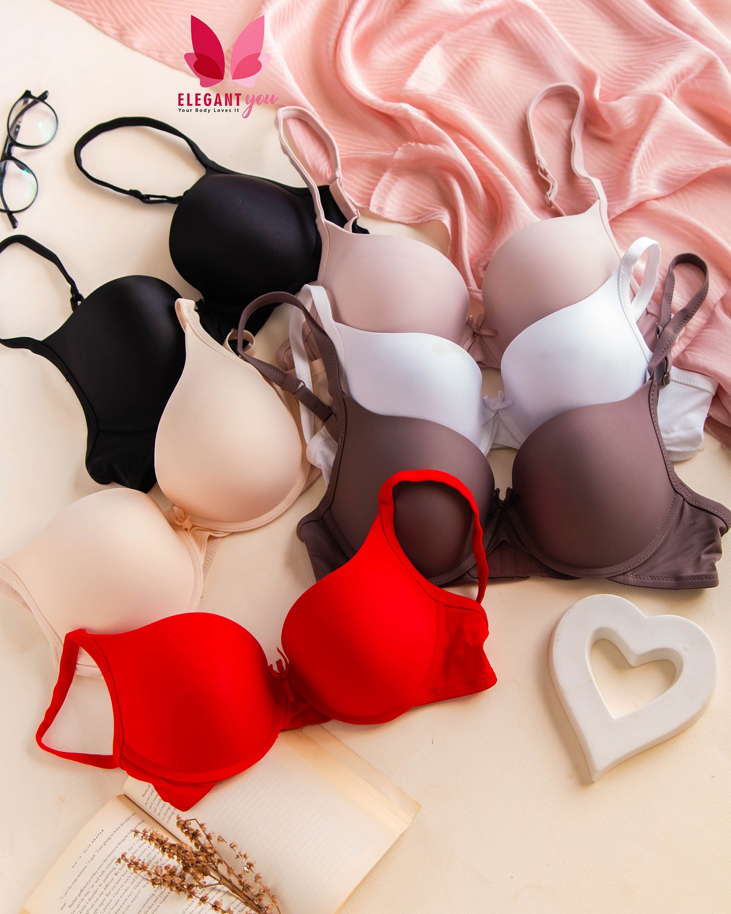 C Cup size Elegant Daily Wear Thin Pad Push-up Under Wire Bra