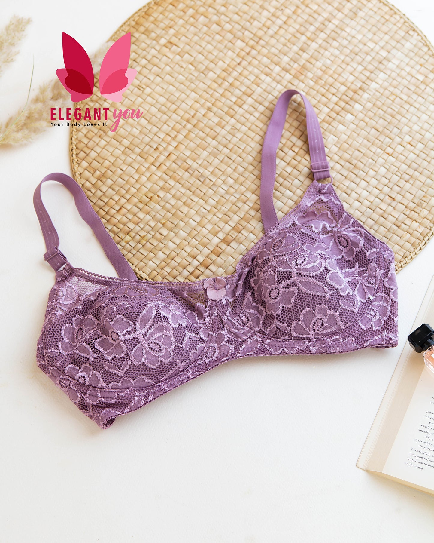 Beautiful Flower Pattern Light Padded Non Wired Bra (011-012)