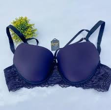 Padded Pushup Underwire Bra With Lace Straps