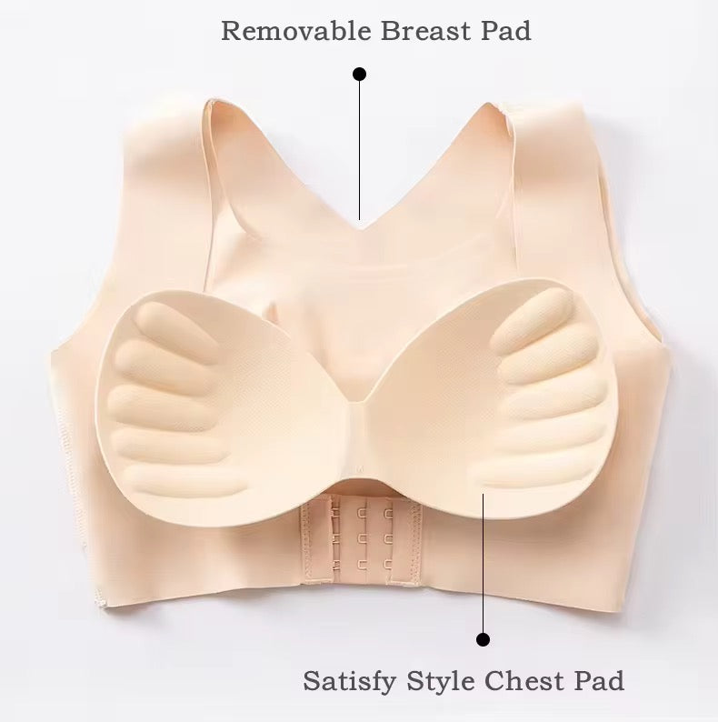 Women Plain Seamless Cross Posture Correction Back Straighter Bra