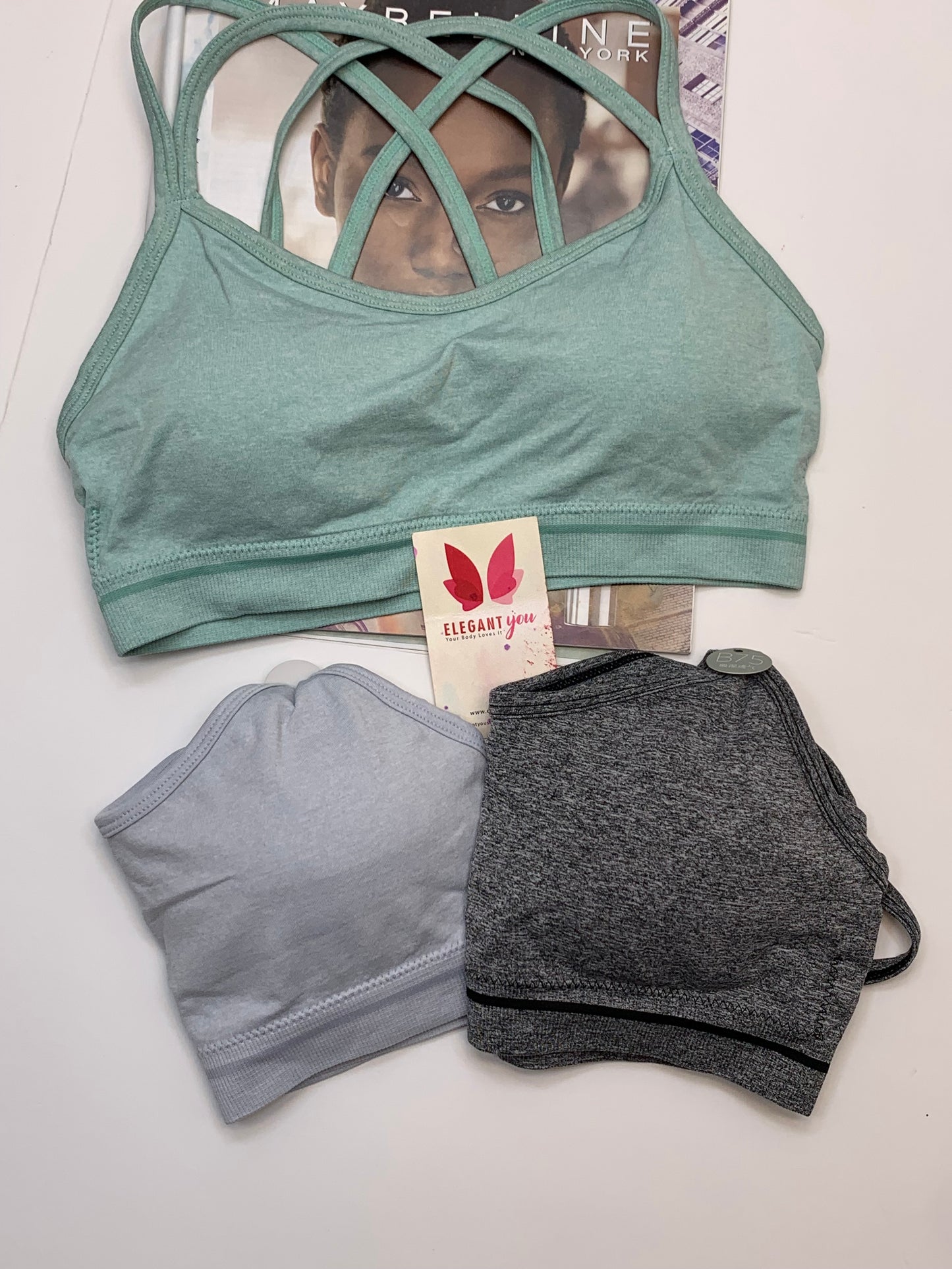 Double Stripped Anti Sweat Sports Bra Free Size For (30-36) (040)