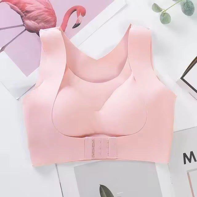 Women Plain Seamless Cross Posture Correction Back Straighter Bra