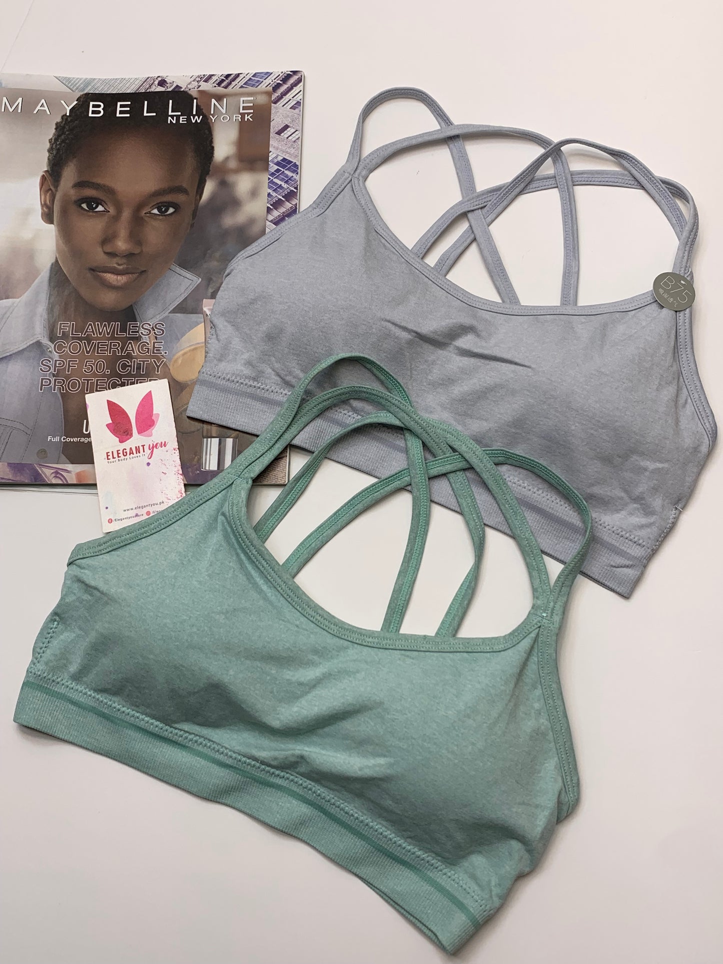Double Stripped Anti Sweat Sports Bra Free Size For (28-34)