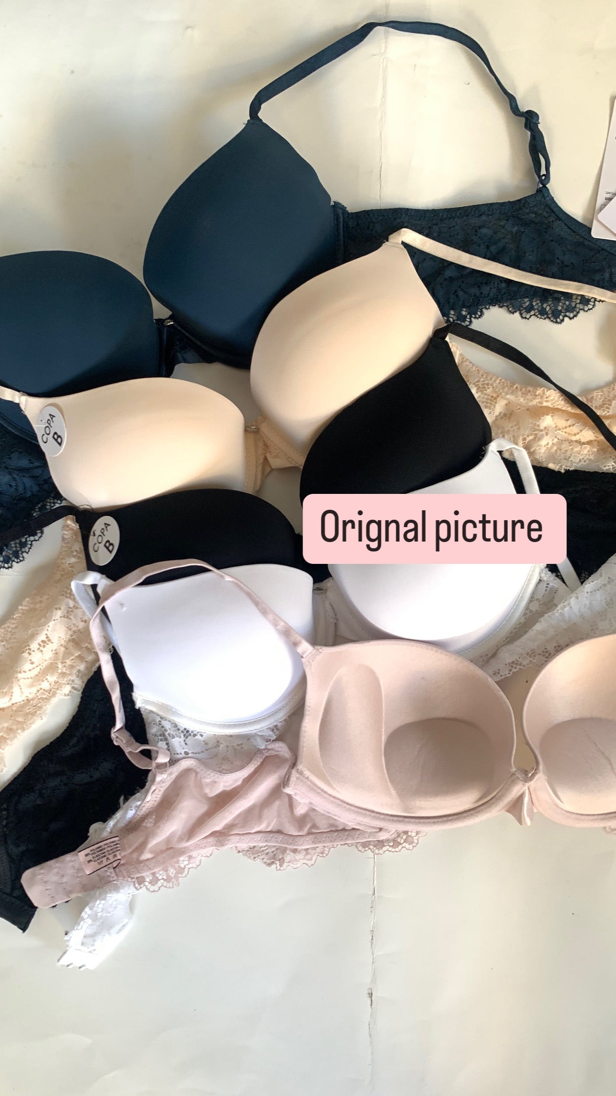 Decolered Elegant Lace Strap Double Padded Pushup Wire Bra (087)