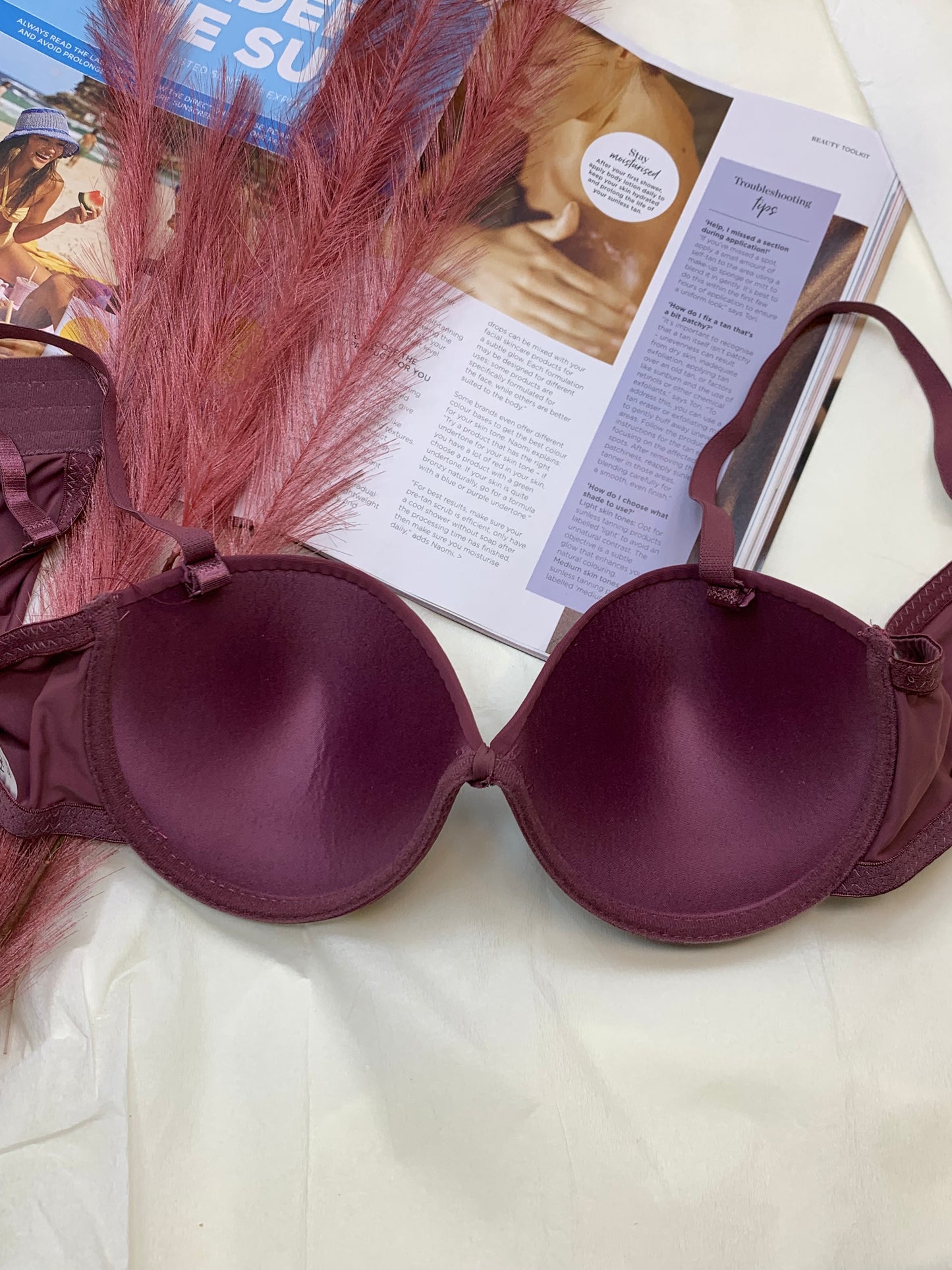 Knot Style Solid Color Single Padded Push-up Bra