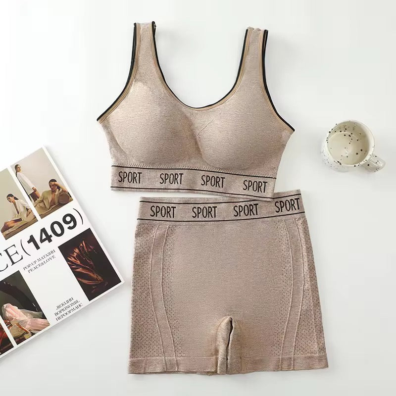 YOGA STYLE WIDE STRAP SPORTS BRA and BOXER SET Free Size For (30-38)