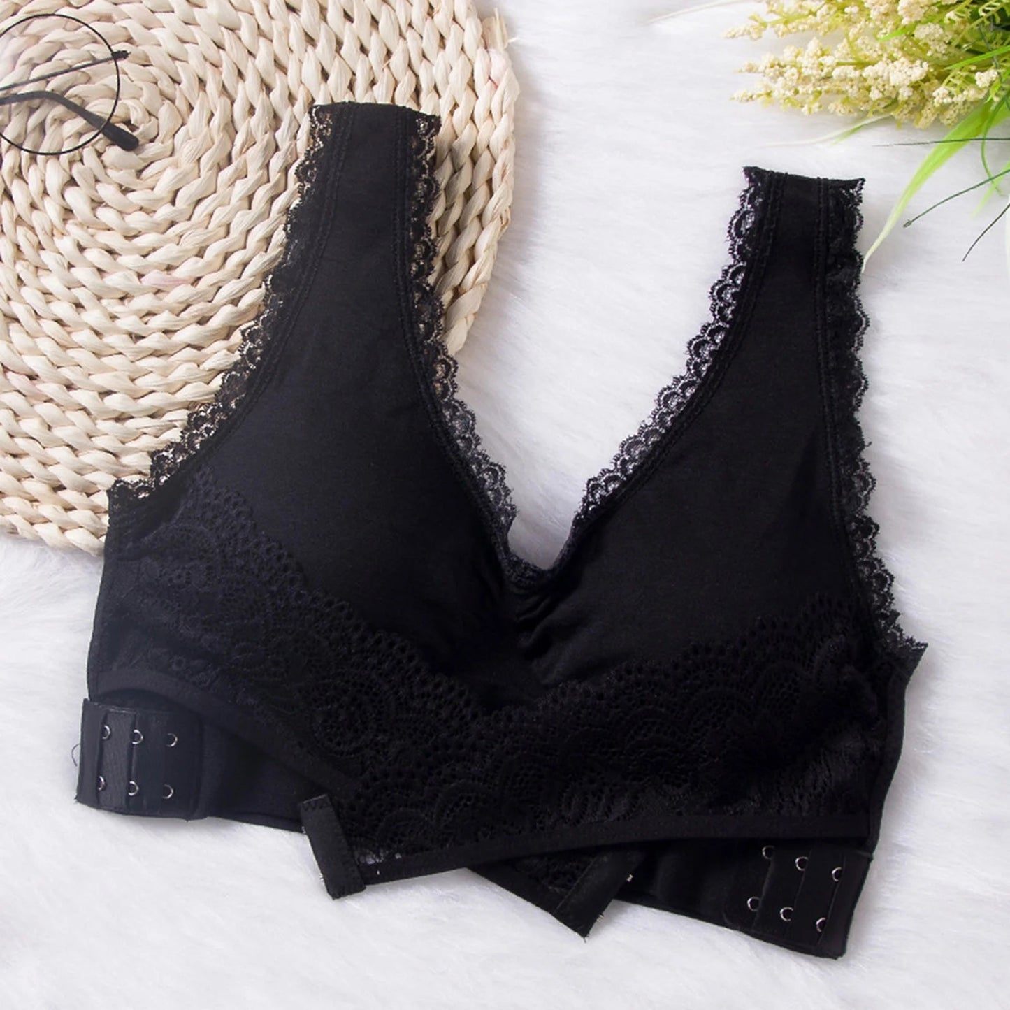 Breathable Cotton Cross Posture Anti Sagging Bra