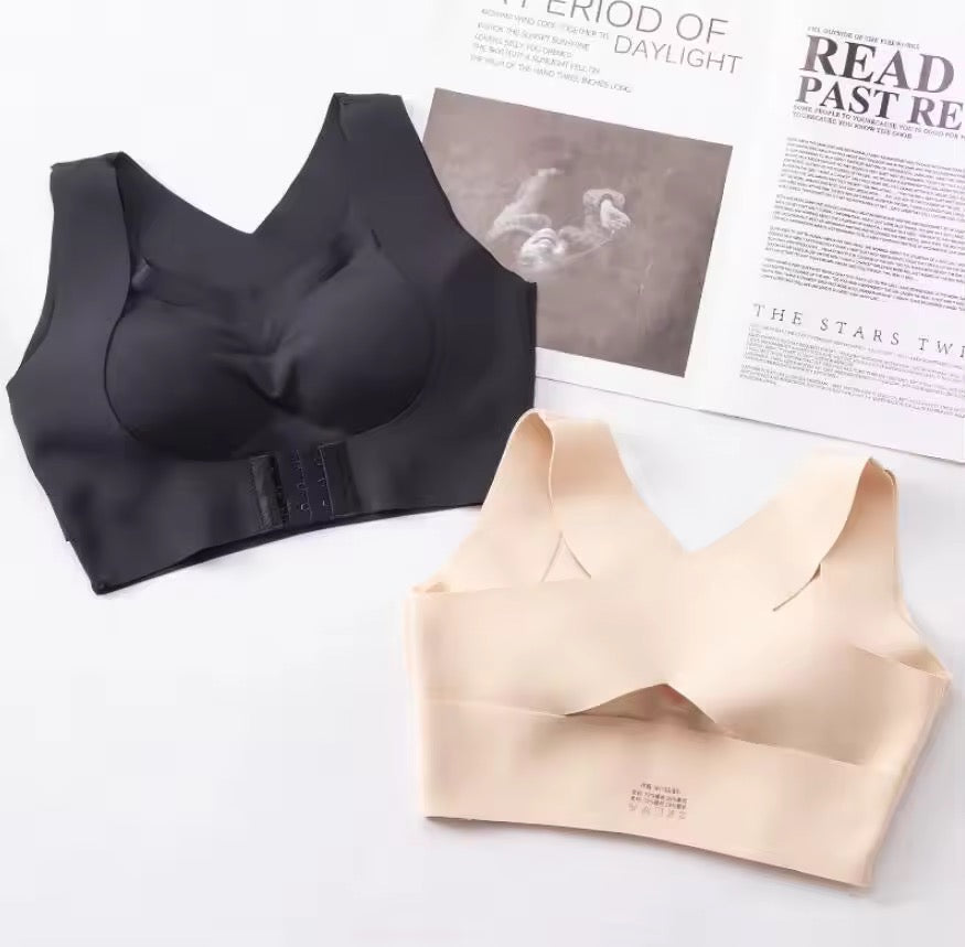 Women Plain Seamless Cross Posture Correction Back Straighter Bra