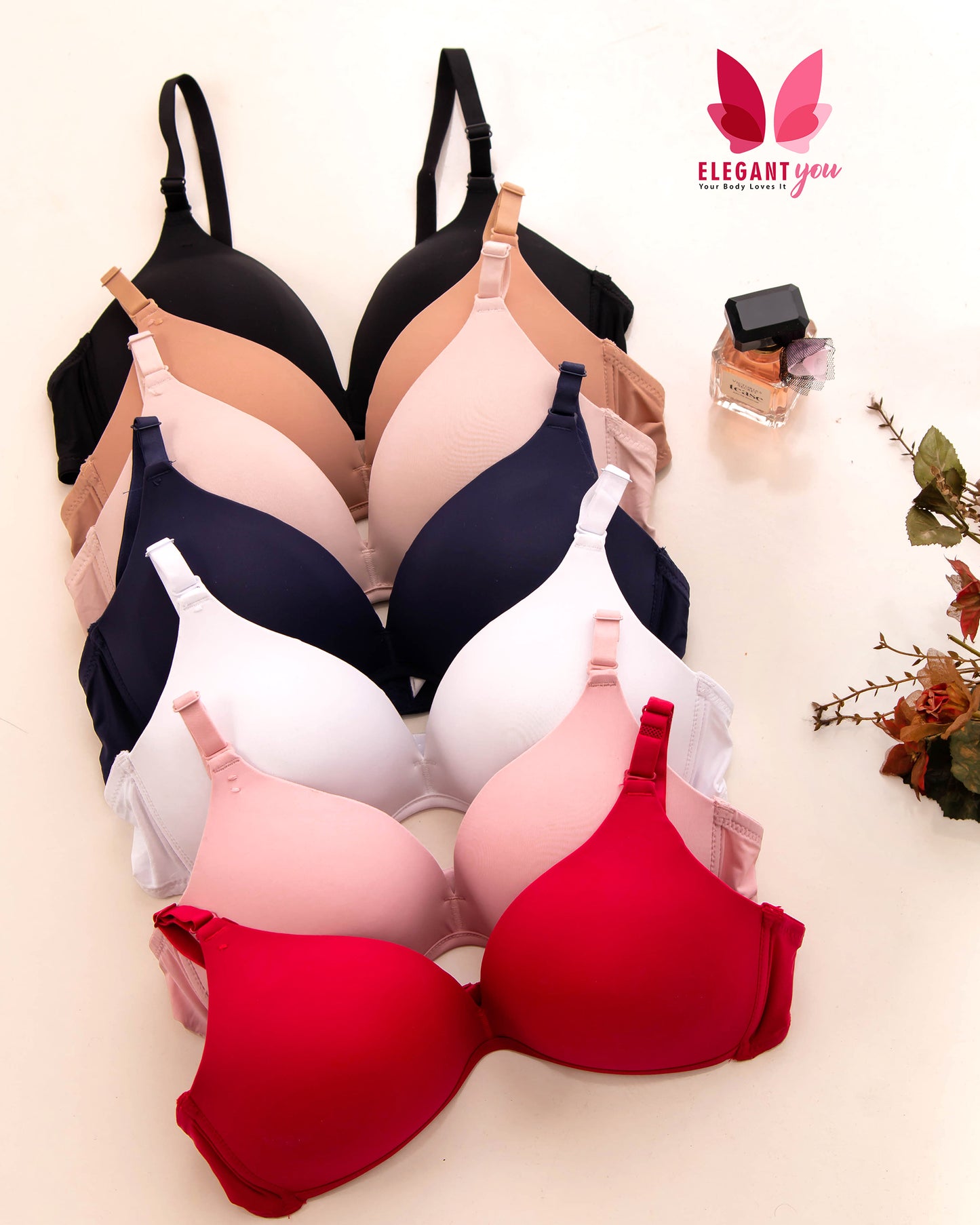 (36-42)C All Day Comfort Thin Padded Non Wired T Shirt Bra (070)*