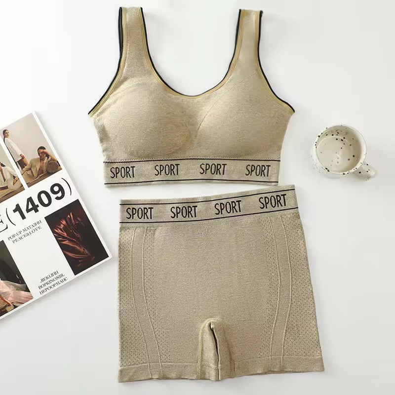 YOGA STYLE WIDE STRAP SPORTS BRA and BOXER SET Free Size For (30-38)