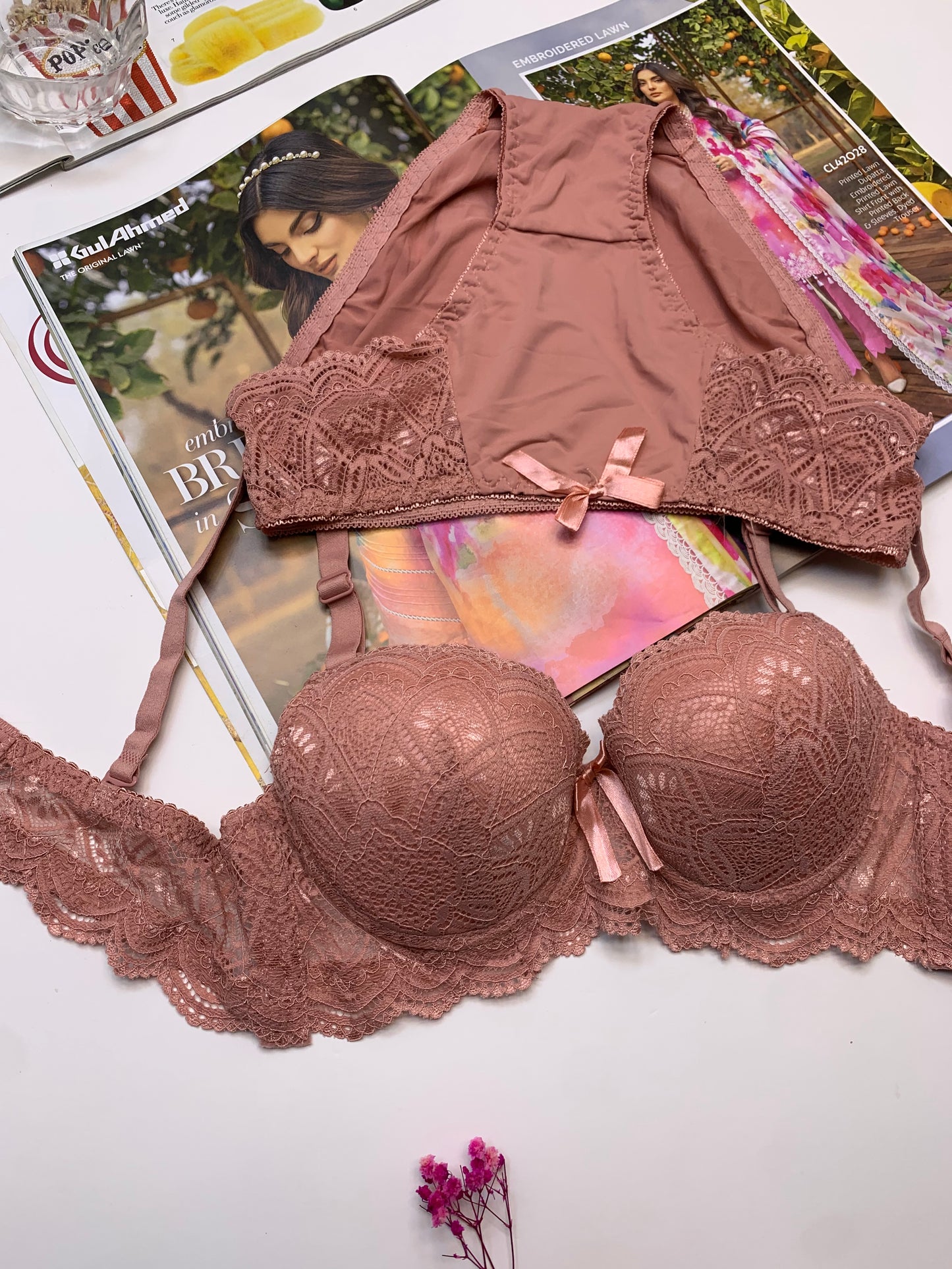 Elegant Padded Pushup Wired Bra set