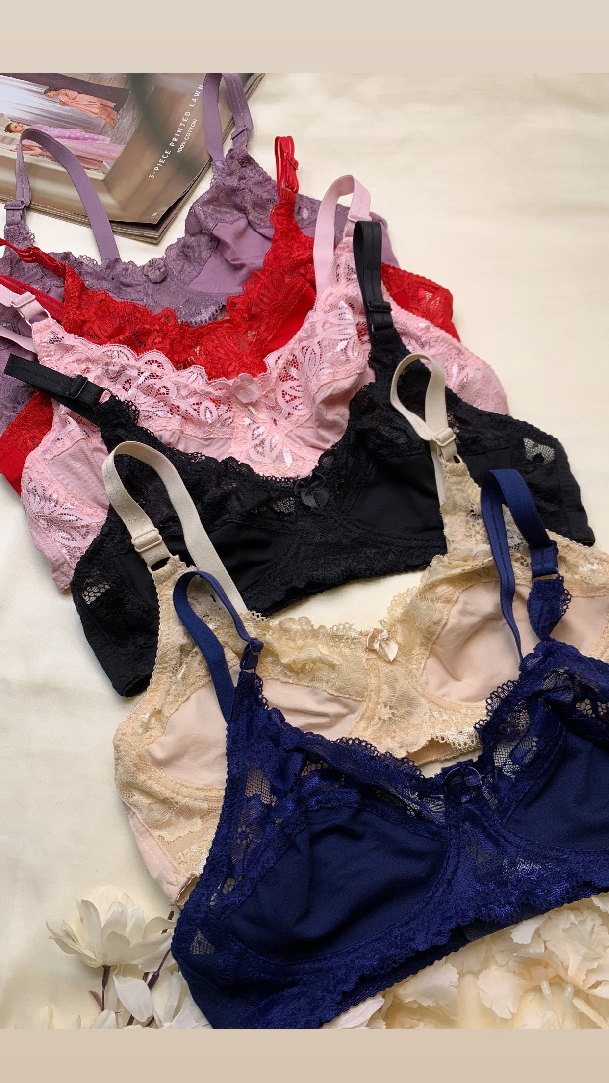 Summer Friendly Elegant Cotton Net Elegant Bra half cup