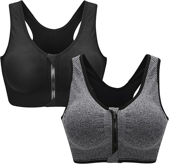 Front Zipper Sports Bra For Gym and Yoga