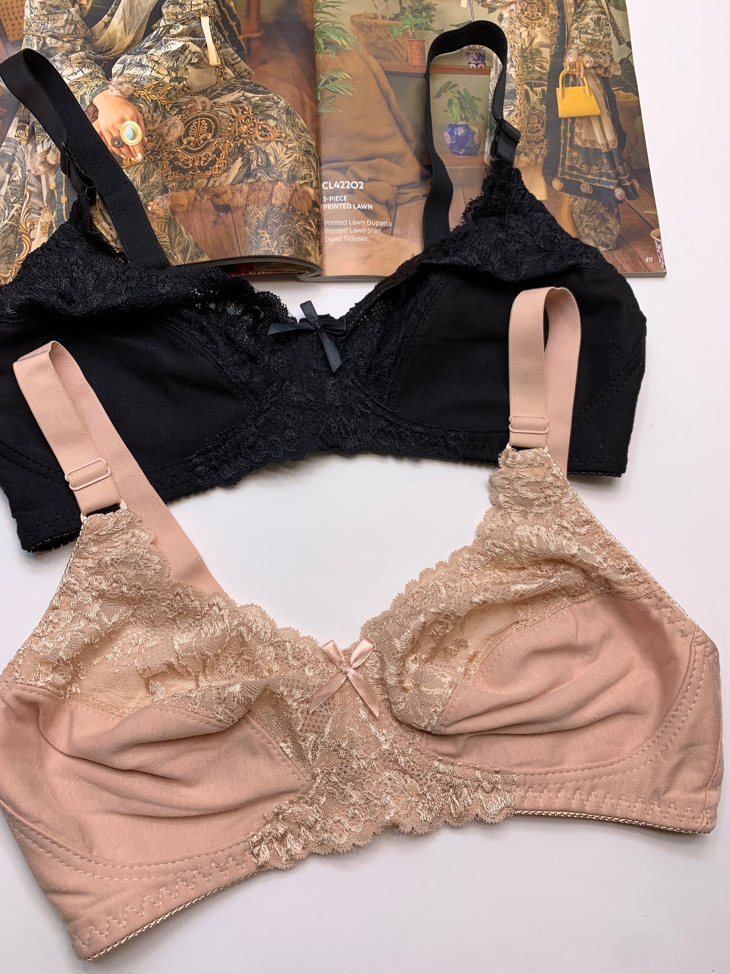 Soft Cotton Half Cup Lace Daily Wear Bra