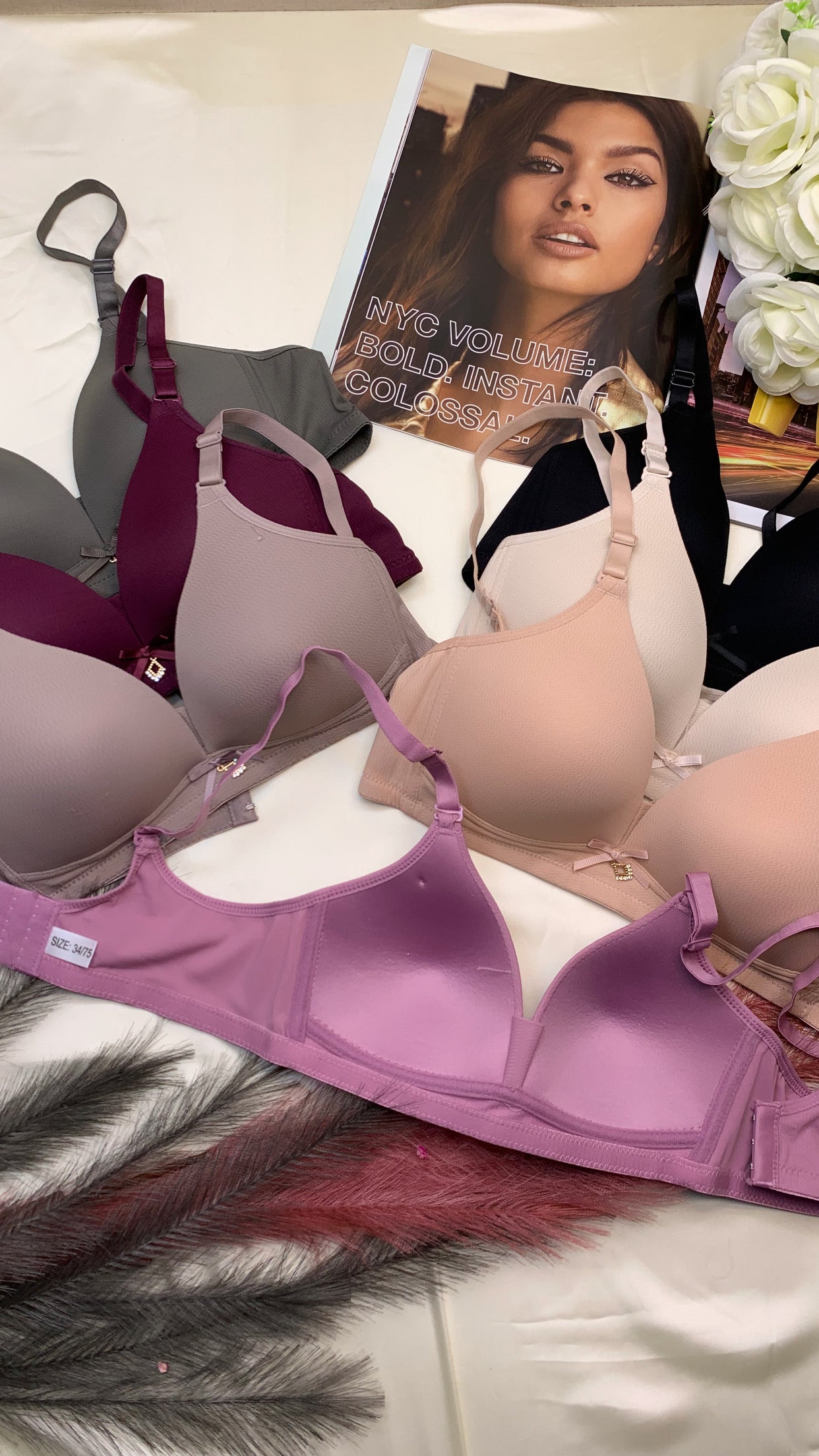 (34-40)b Dailywear Thin Pad Non Wire T Shirt Bra (088)*