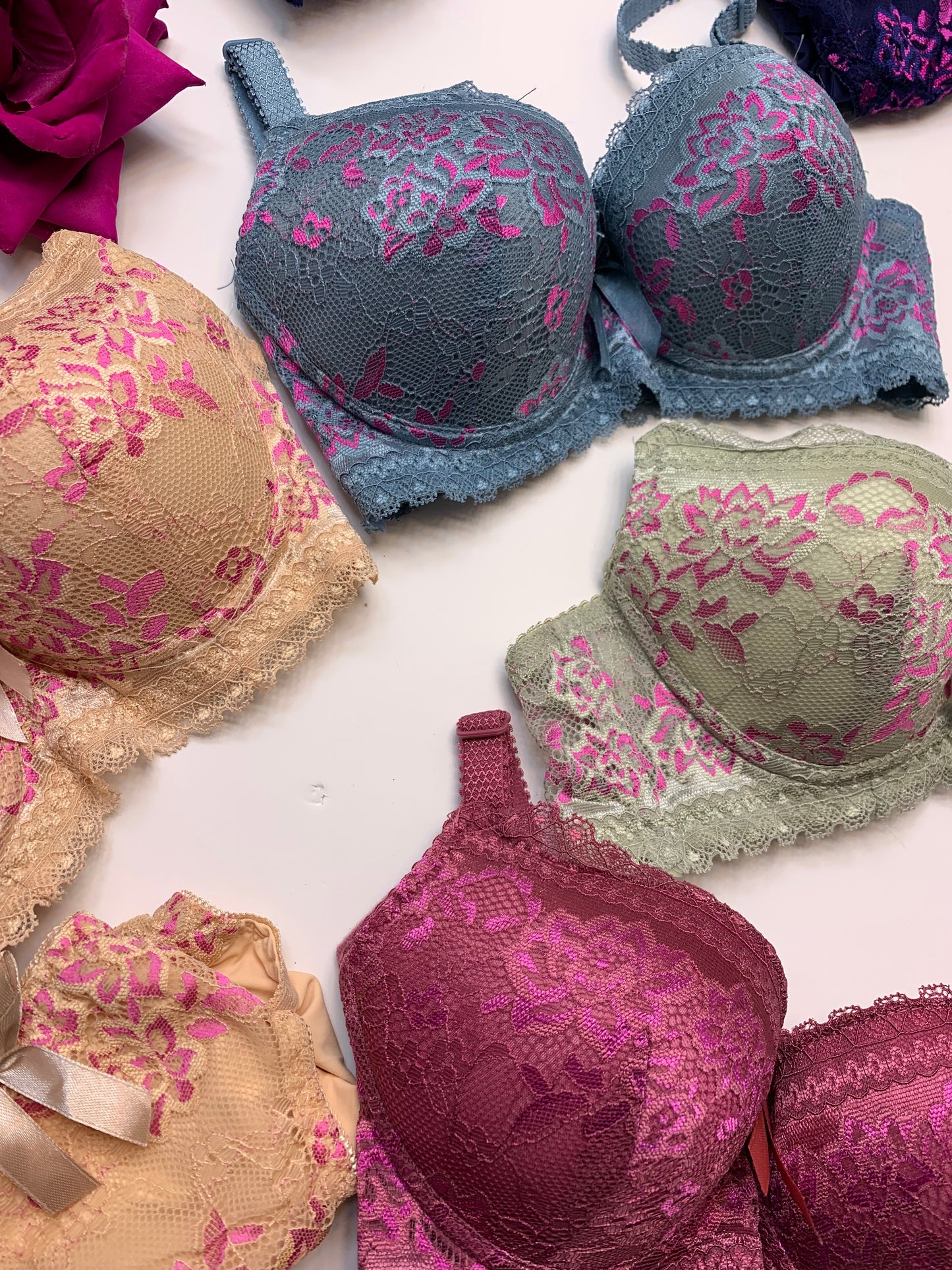 Fancy Padded Pushup Wire Bra and Panty Set
