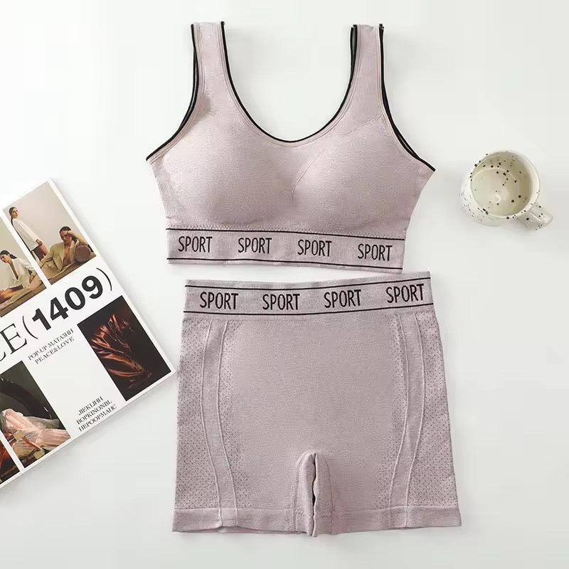 YOGA STYLE WIDE STRAP SPORTS BRA and BOXER SET Free Size For (30-38)