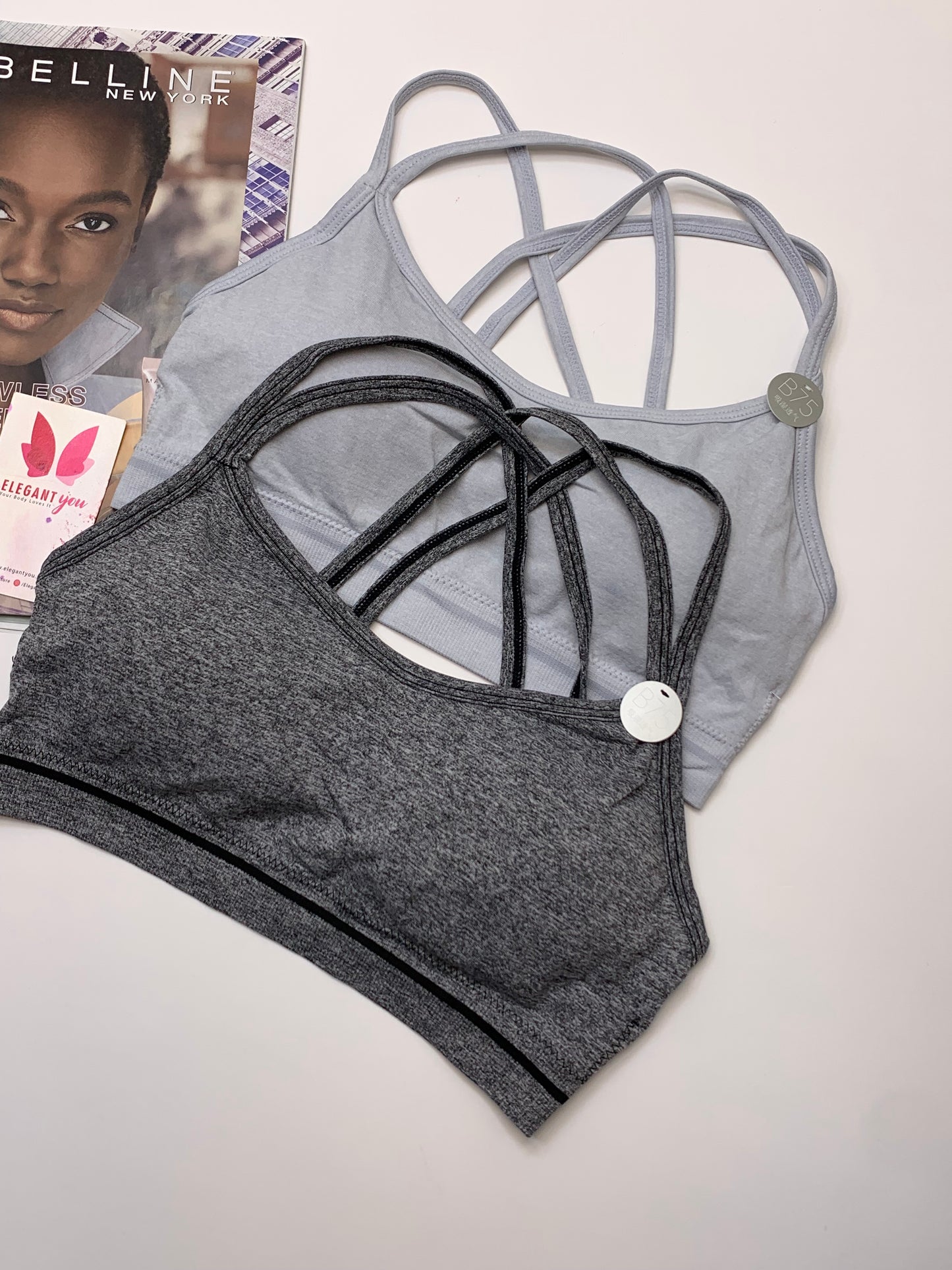 Double Stripped Anti Sweat Sports Bra Free Size For (28-34) (039)