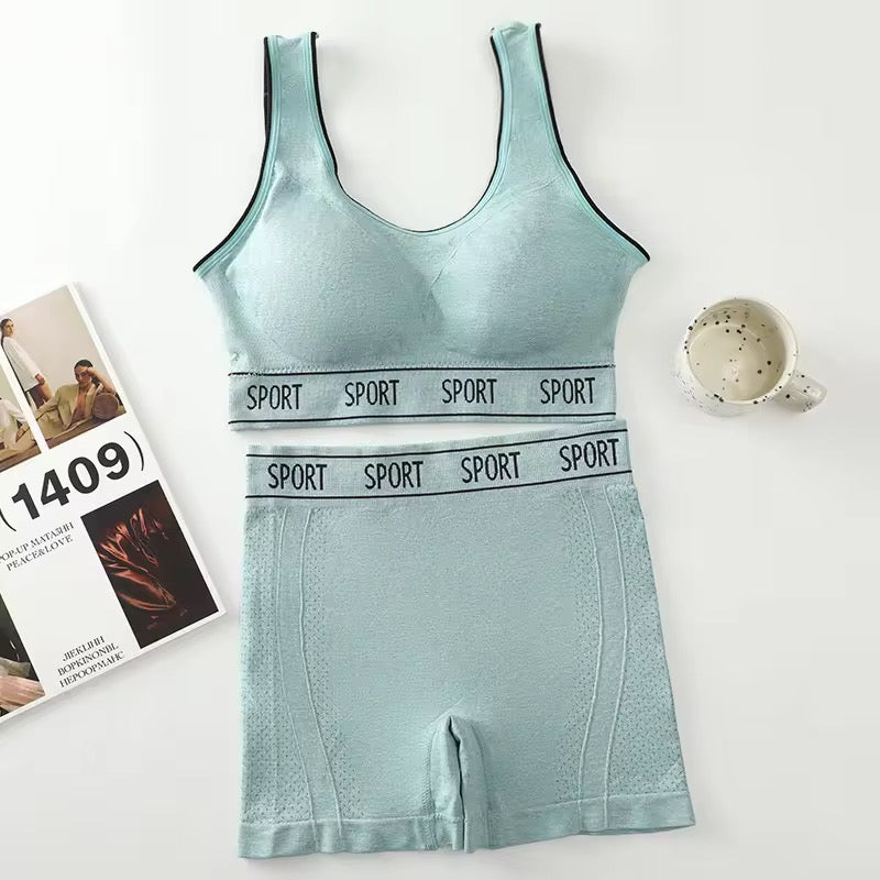 YOGA STYLE WIDE STRAP SPORTS BRA and BOXER SET Free Size For (30-38)