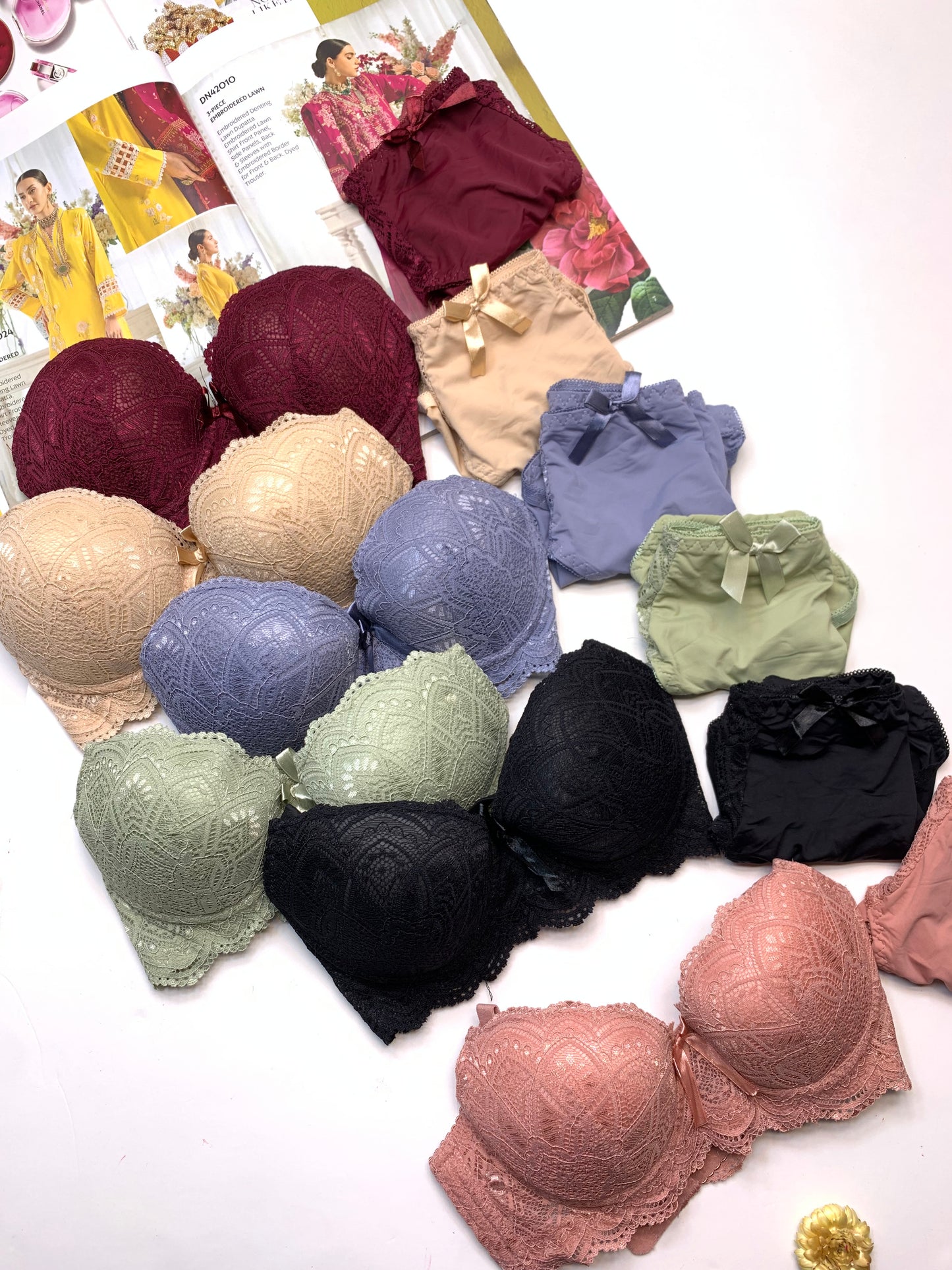 Elegant Padded Pushup Wired Bra set