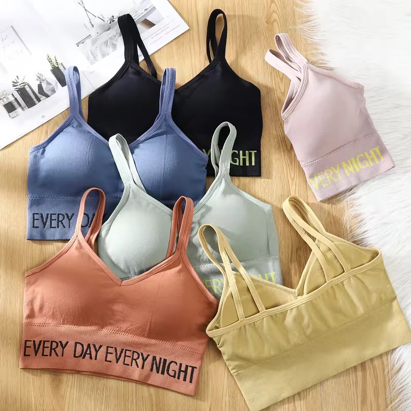 Double Strip Yoga Sports Bra Free Size For (30-38)