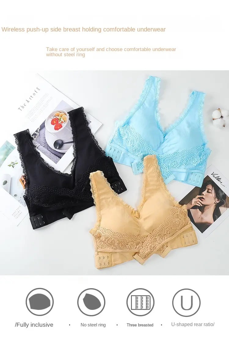 Breathable Cotton Cross Posture Anti Sagging Bra