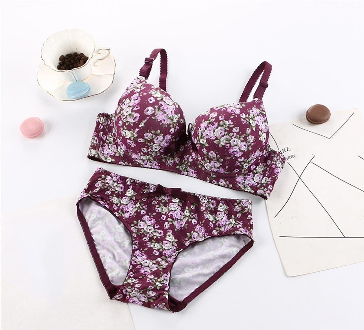 Printed Thin Pad Bra Without Underwear