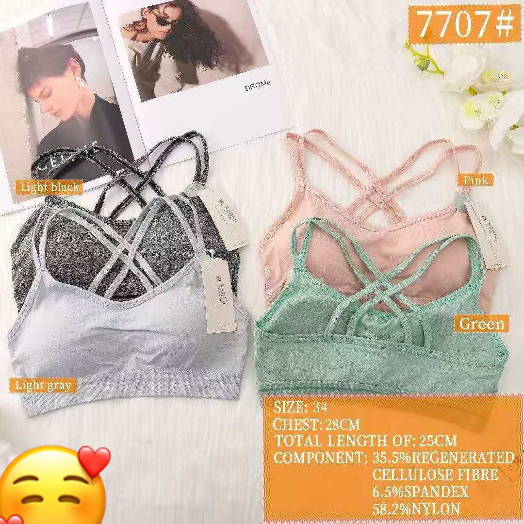 Double Stripped Anti Sweat Sports Bra Free Size For (30-36)