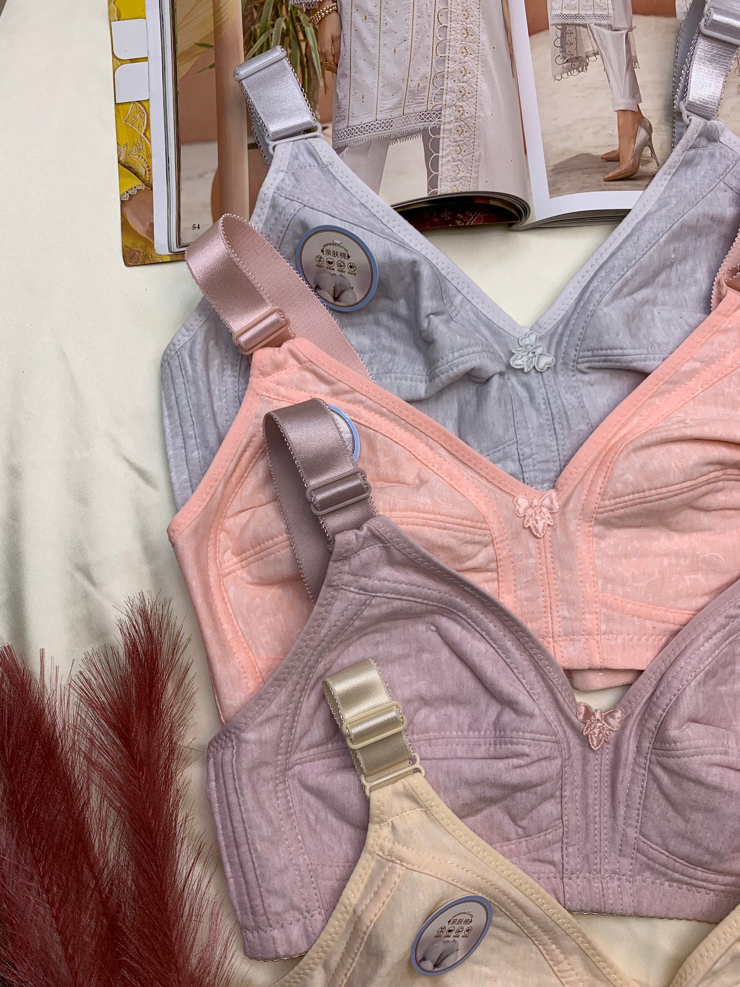Soft Cotton Stuff Solid Colour Daily Wear Bra