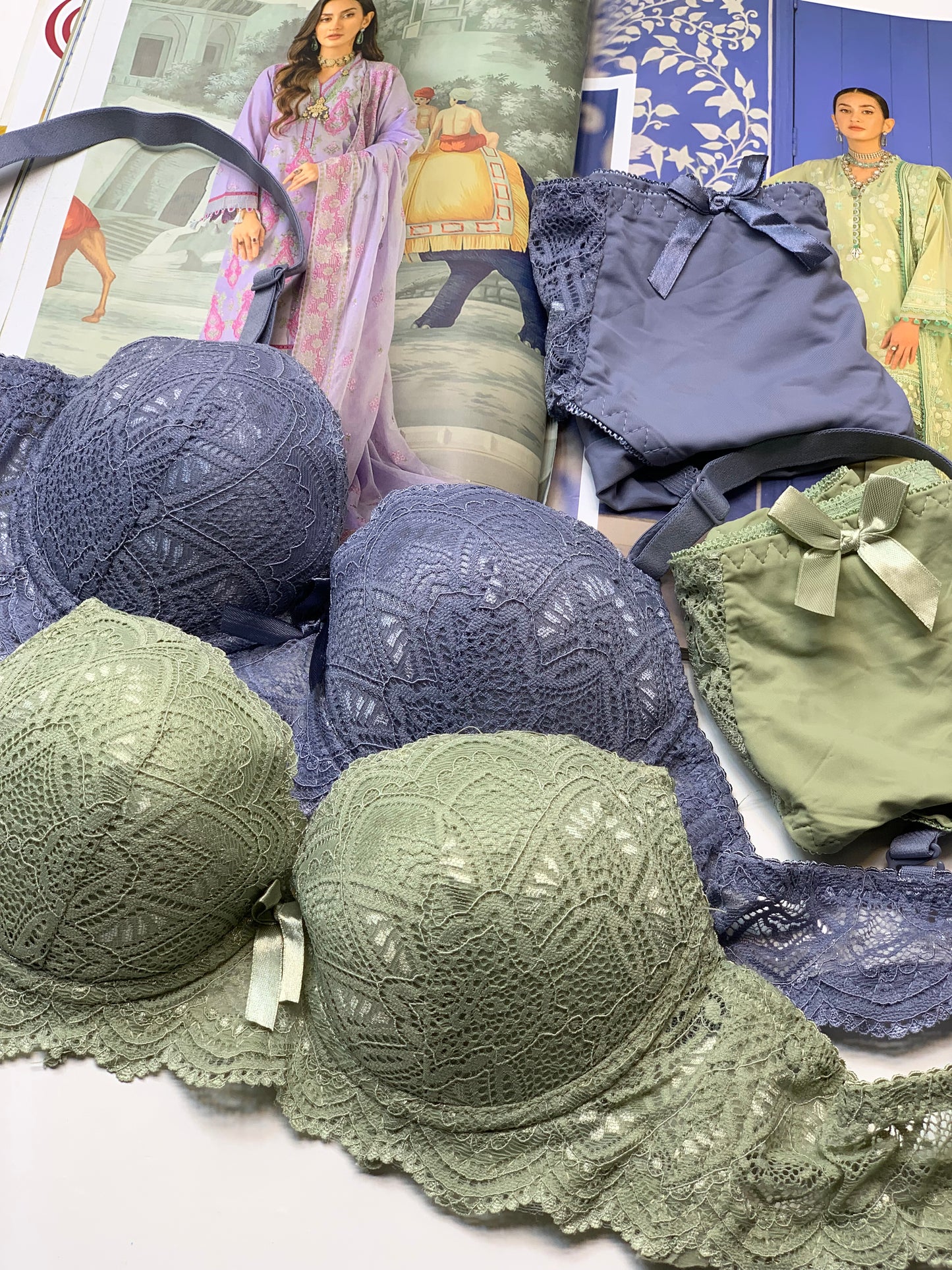 Elegant Padded Pushup Wired Bra set