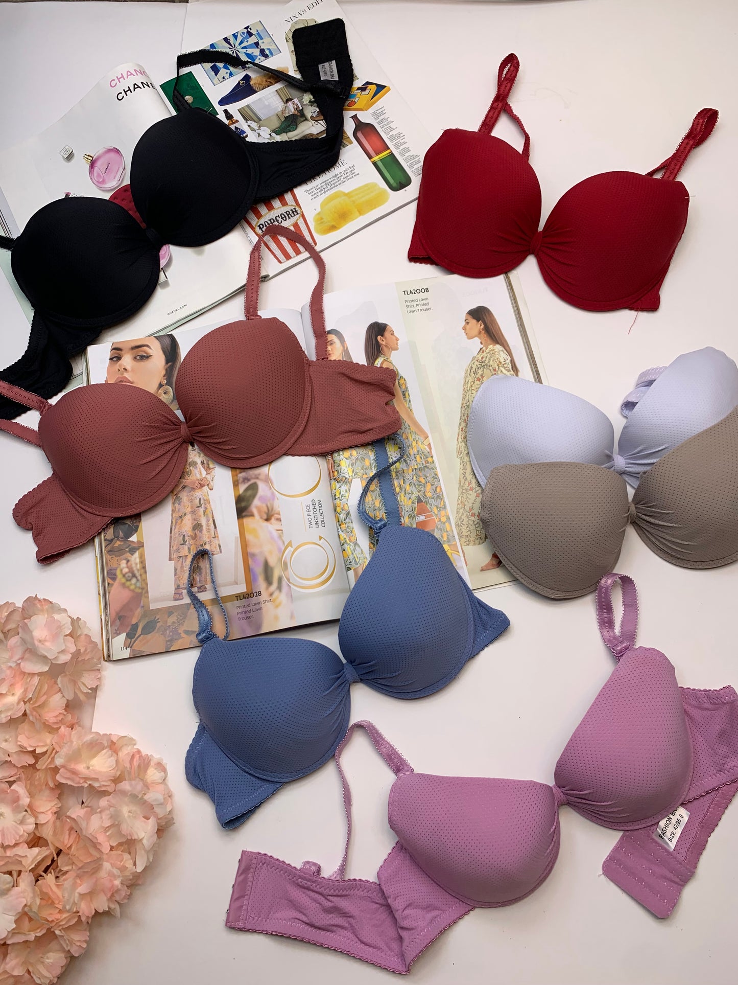 Knot Style Self Print Padded Push-up Bra
