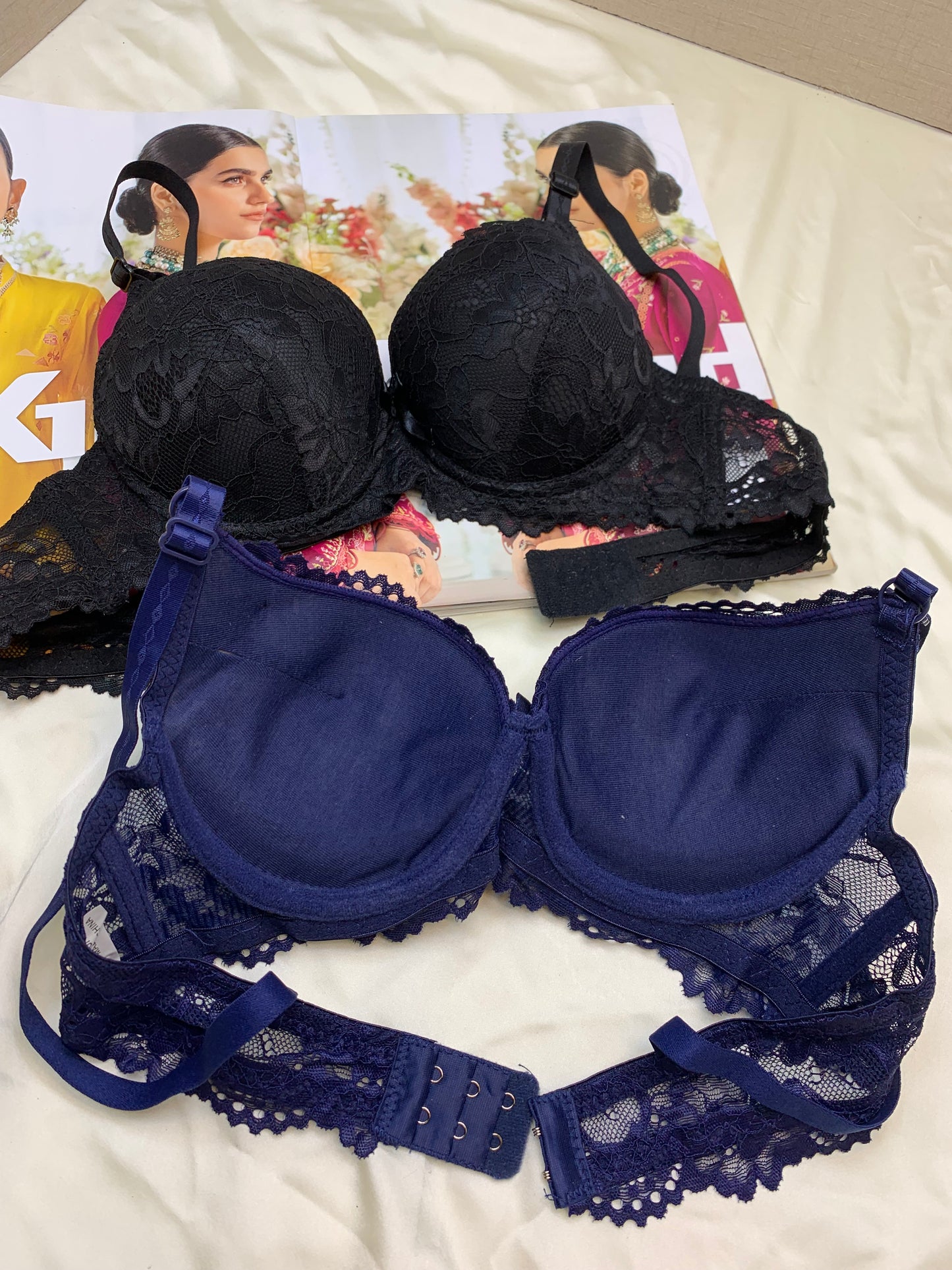 Elegant Double Padded Push-up Lace Bridal Bra