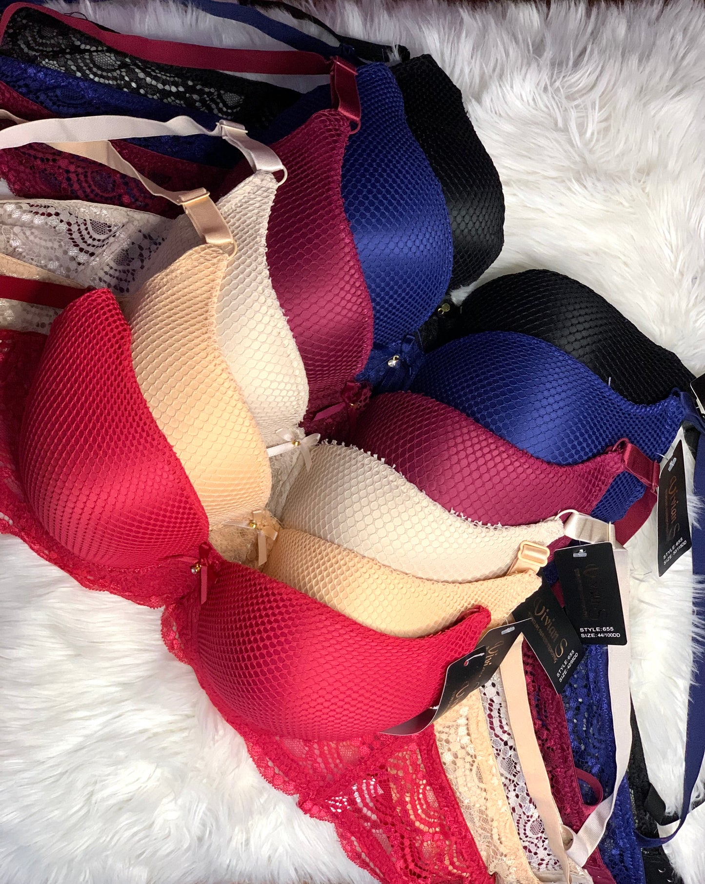 D Cup Size Thin Pad Underwire Fancy Bra