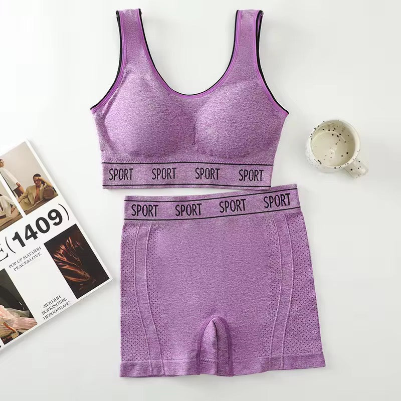 YOGA STYLE WIDE STRAP SPORTS BRA and BOXER SET Free Size For (30-38)