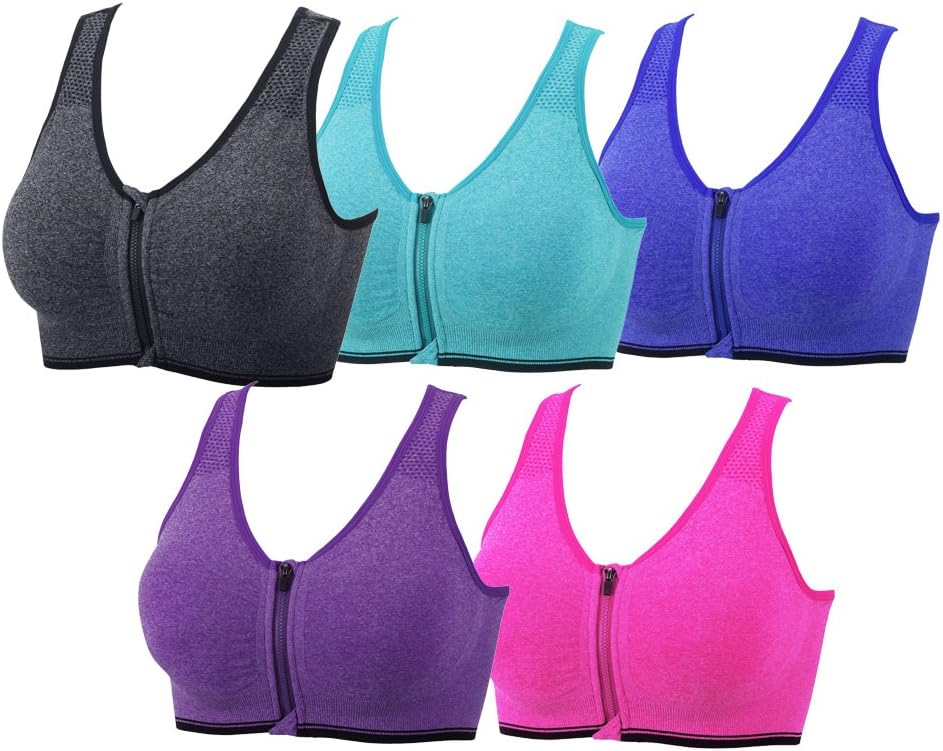 Front Zipper Sports Bra For Gym and Yoga
