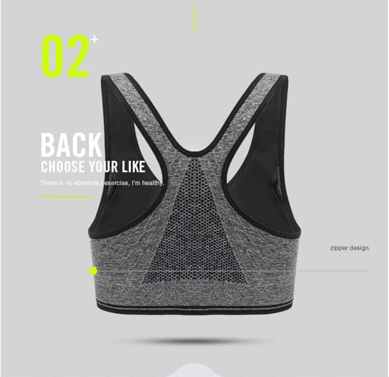 Front Zipper Sports Bra For Gym and Yoga