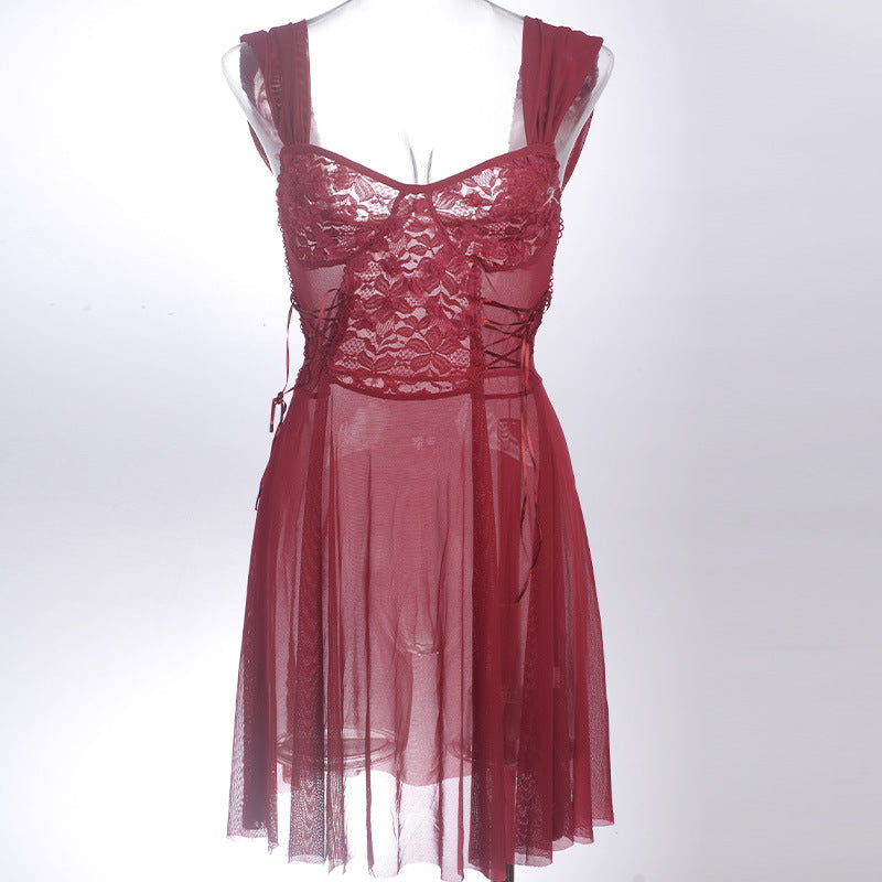 Wide Shoulder Deep Neck Nighty #9017
