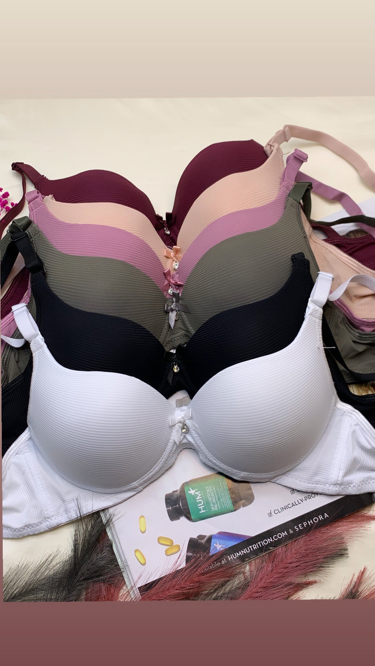 Demi Cup Self Lining Padded Push-up Wired Bra