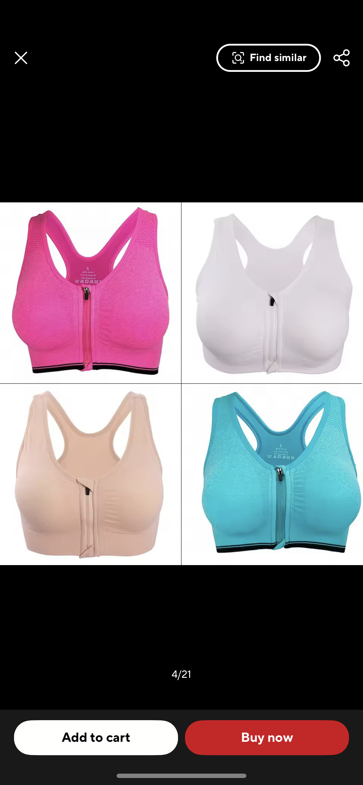 Front Zipper Sports Bra For Gym and Yoga