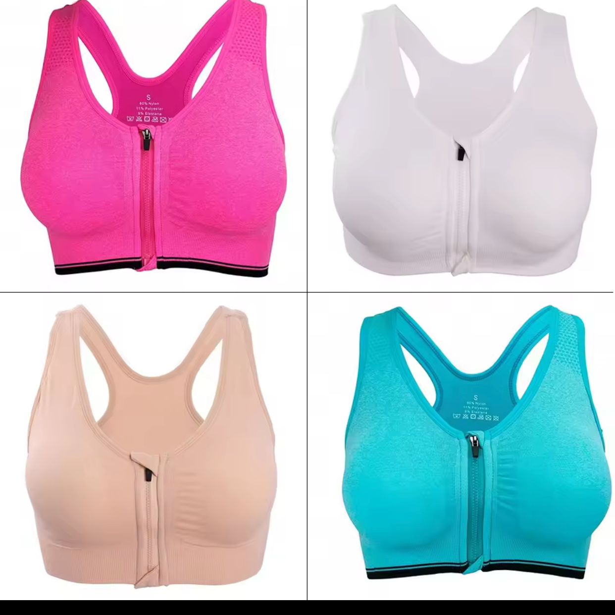 Front Zipper Sports Bra For Gym and Yoga (109)