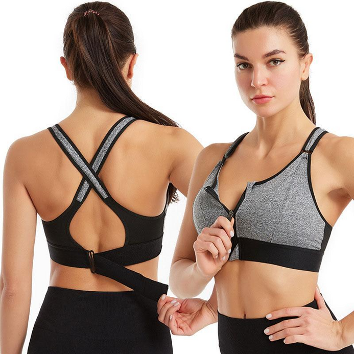 (34-46)High Impact, A Grade Ultimate Comfort Sports Bra Zipper(026)*