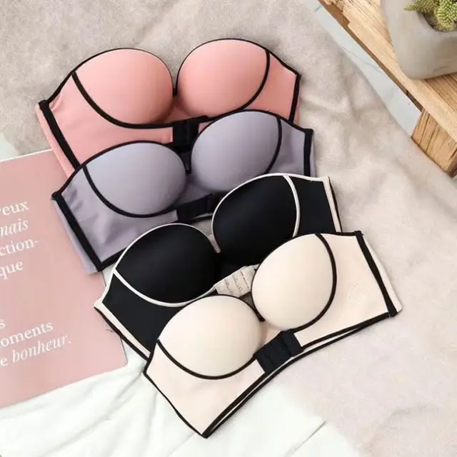 Strapless Seamless Non Wired Push Up Bra