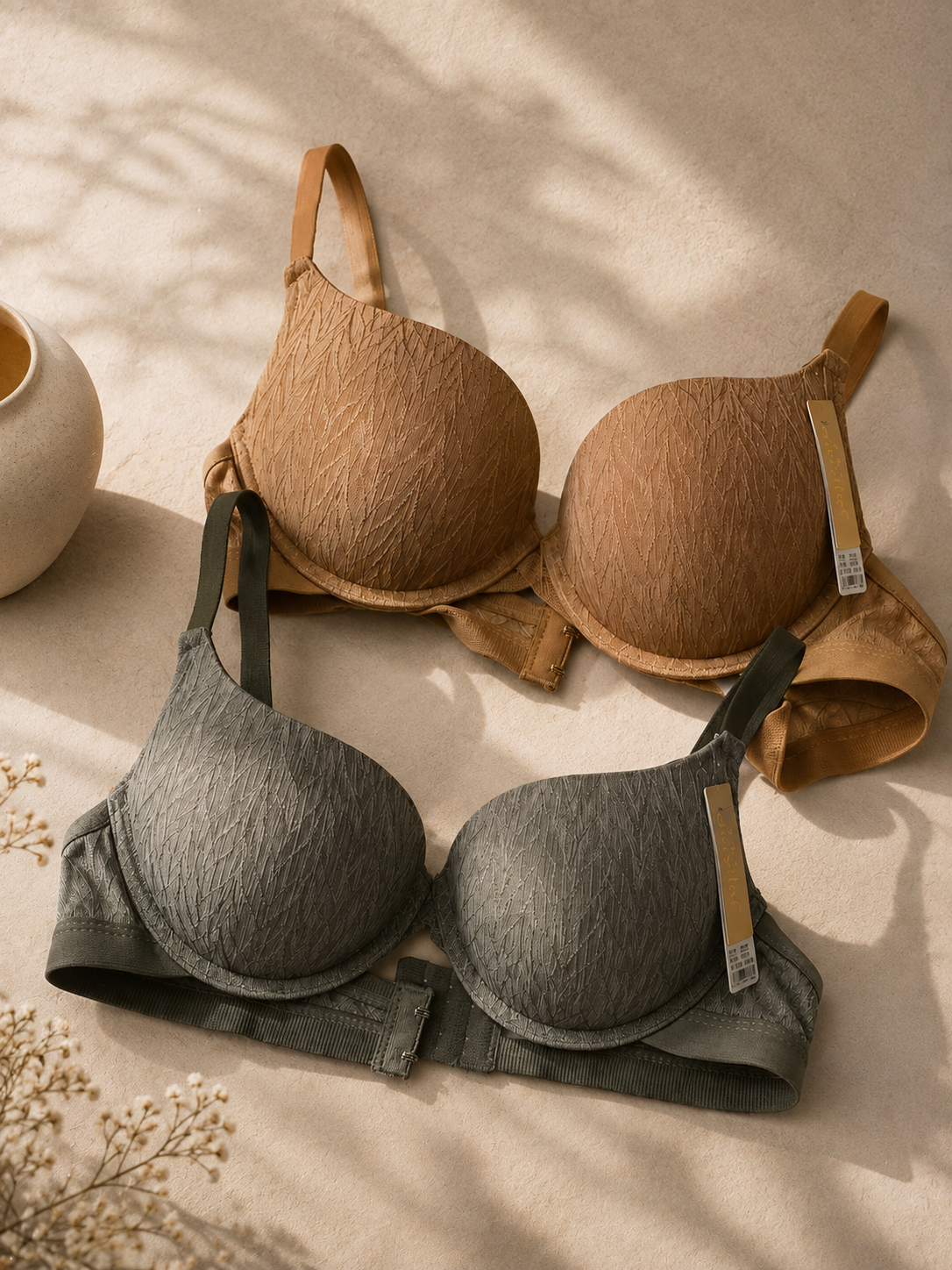 Demi Cup Soft Padded Push-up Wired Bra(167)^