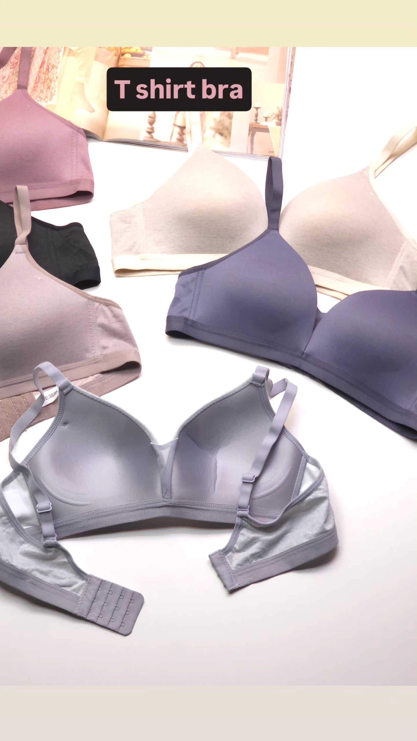 (34-40)b Thin Pad Non Wire T Shirt Bra 7828 (064)